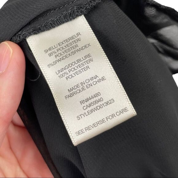 Fourteenth Place Black Floral Wrap Front Midi Dress Size L - Picture 7 of 7